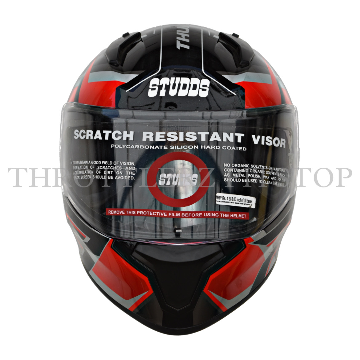 Studds helmet store red and black