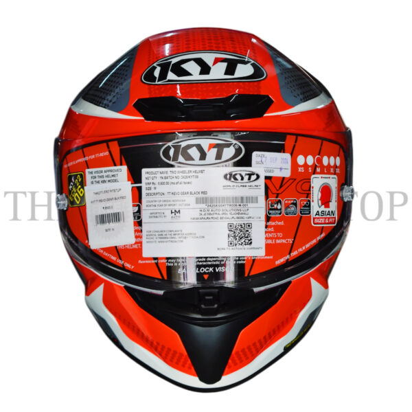 KYT TT REVO GEAR BLK/RED - Image 2