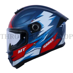 MT HUMMER SHINE GLOSS WHITE BLUE RED C7 HELMET: L