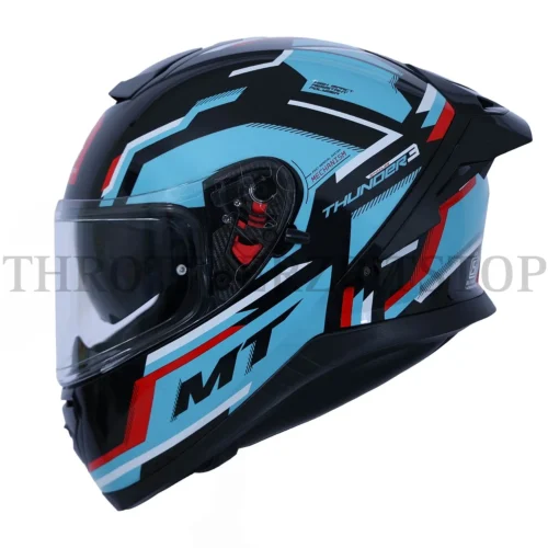 MT THUNDER 3 SV SPOILER BLAZE B7 GLOSS BLUE BLACK HELMET