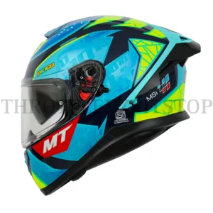 MT THUNDER 3 SV SPOILER DIOGOMOREIRA A7 GLOSS BLUE YELLOW HELMET