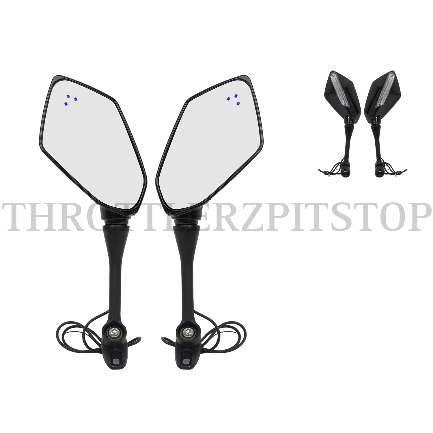 MIRROR W/INDICATOR- DOUBLE : BLACK TYPE 2