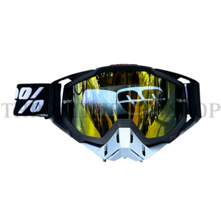 100% GOGGLES BLACK FRAME GOLD GLASS