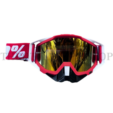 100% GOGGLES RED FRAME GOLD GLASS
