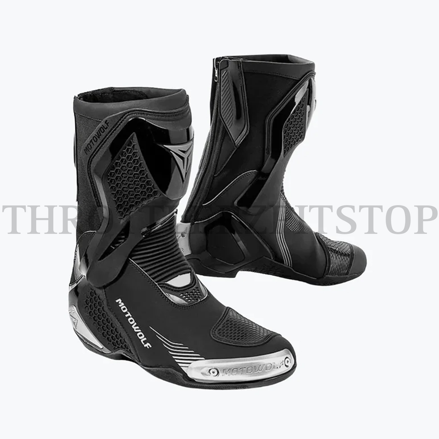 MOTO WOLF B01 RIDING BOOT : BLACK/GREY - Image 2