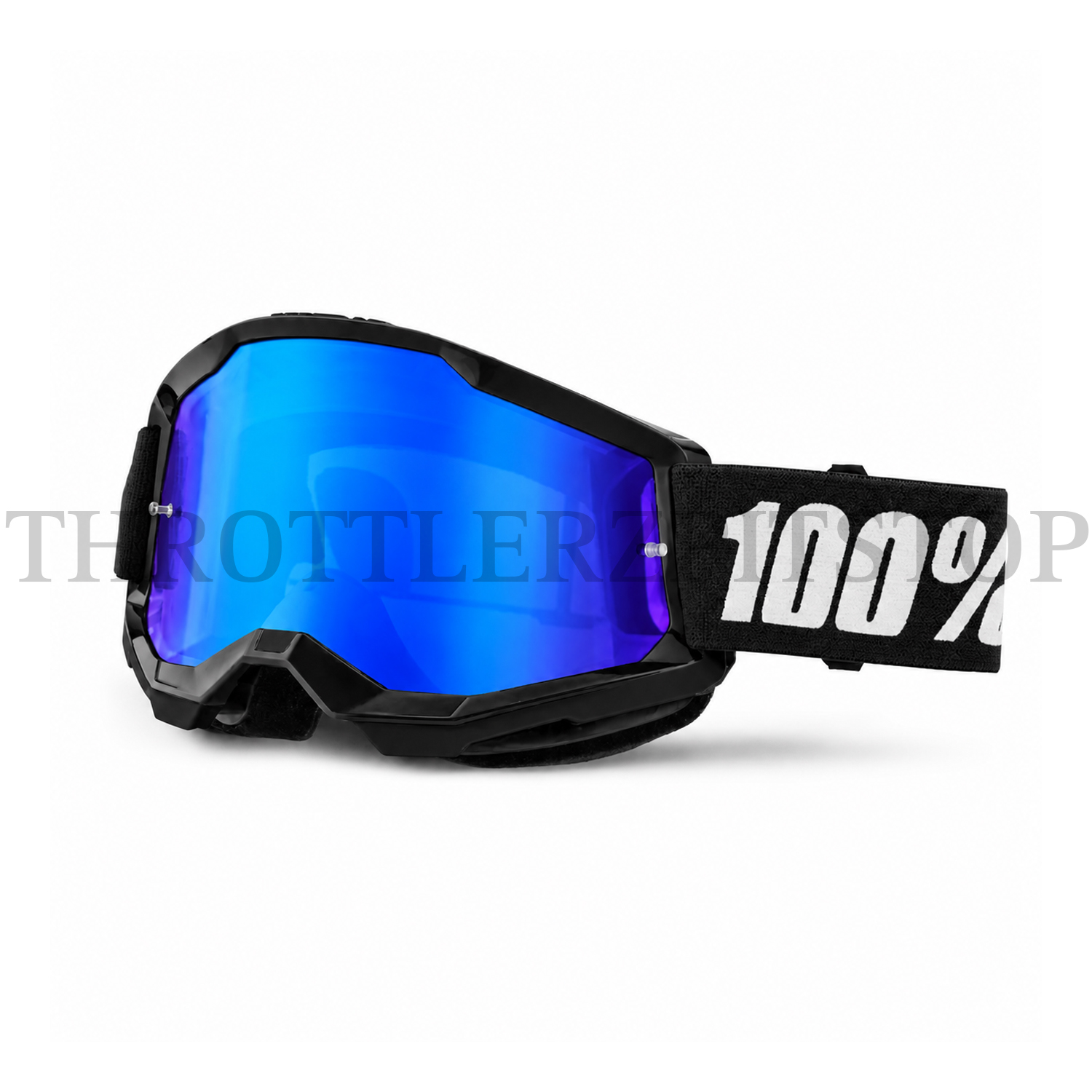 100% GOGGLES BLACK FRAME BLUE GLASS