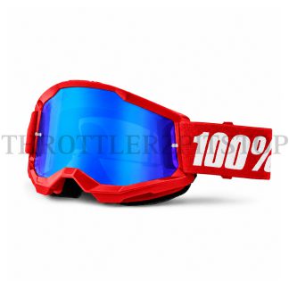 100% GOGGLES RED FRAME BLUE TINT