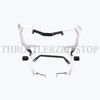 LEGUNDARY TVS APACHE RTX 300 RAPTOR CRASHGUARD UPPER & LOWER (WITH SLIDER) :WHITE