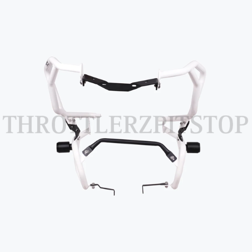 LEGUNDARY TVS APACHE RTX 300 RAPTOR CRASHGUARD UPPER & LOWER (WITH SLIDER) :WHITE