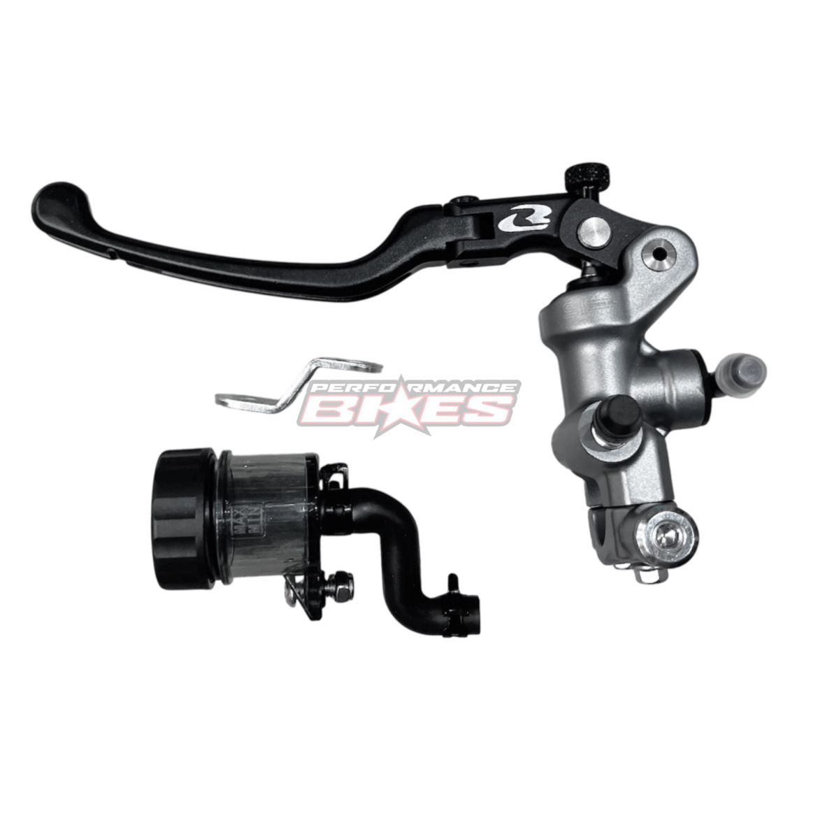 RCB FORGED MASTER CLUTCH PUMP SI FL 17MM LH TITANIUM W/LEVER BLACK
